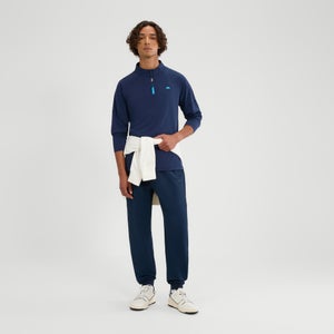 Langärmeliges T-Shirt Musica mit 1/4-Reißverschluss für Herren Marineblau