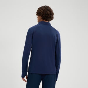 Langärmeliges T-Shirt Musica mit 1/4-Reißverschluss für Herren Marineblau