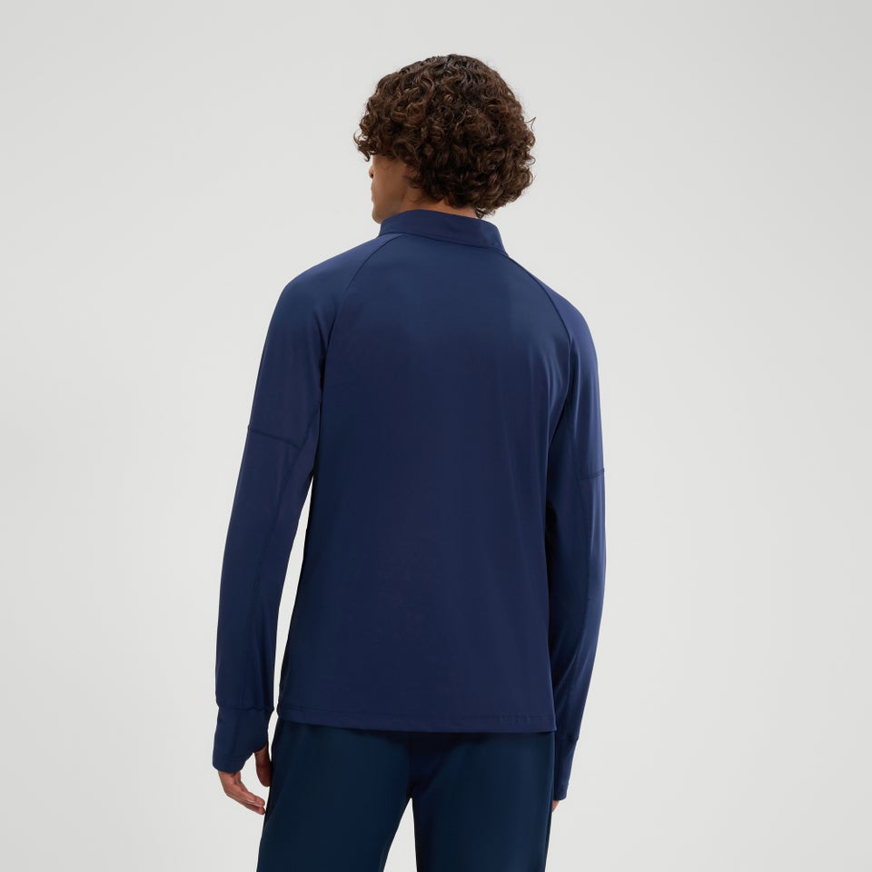 Langärmeliges T-Shirt Musica mit 1/4-Reißverschluss für Herren Marineblau