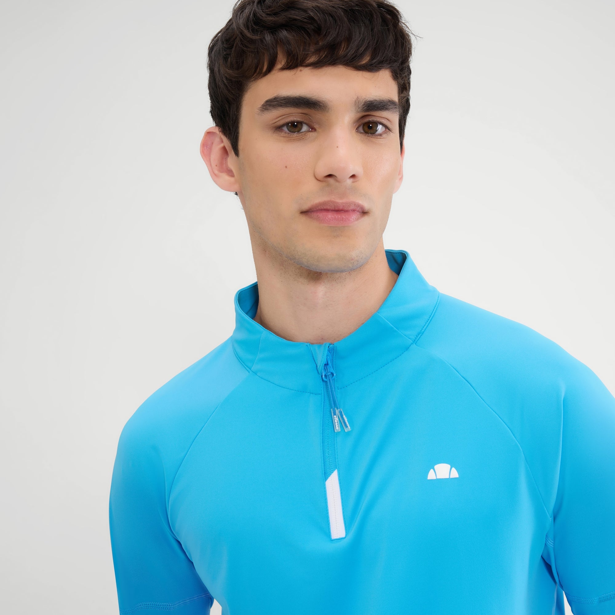 Men's Musica 1/4 Zip Long Sleeve Tee Blue | ellesse UK