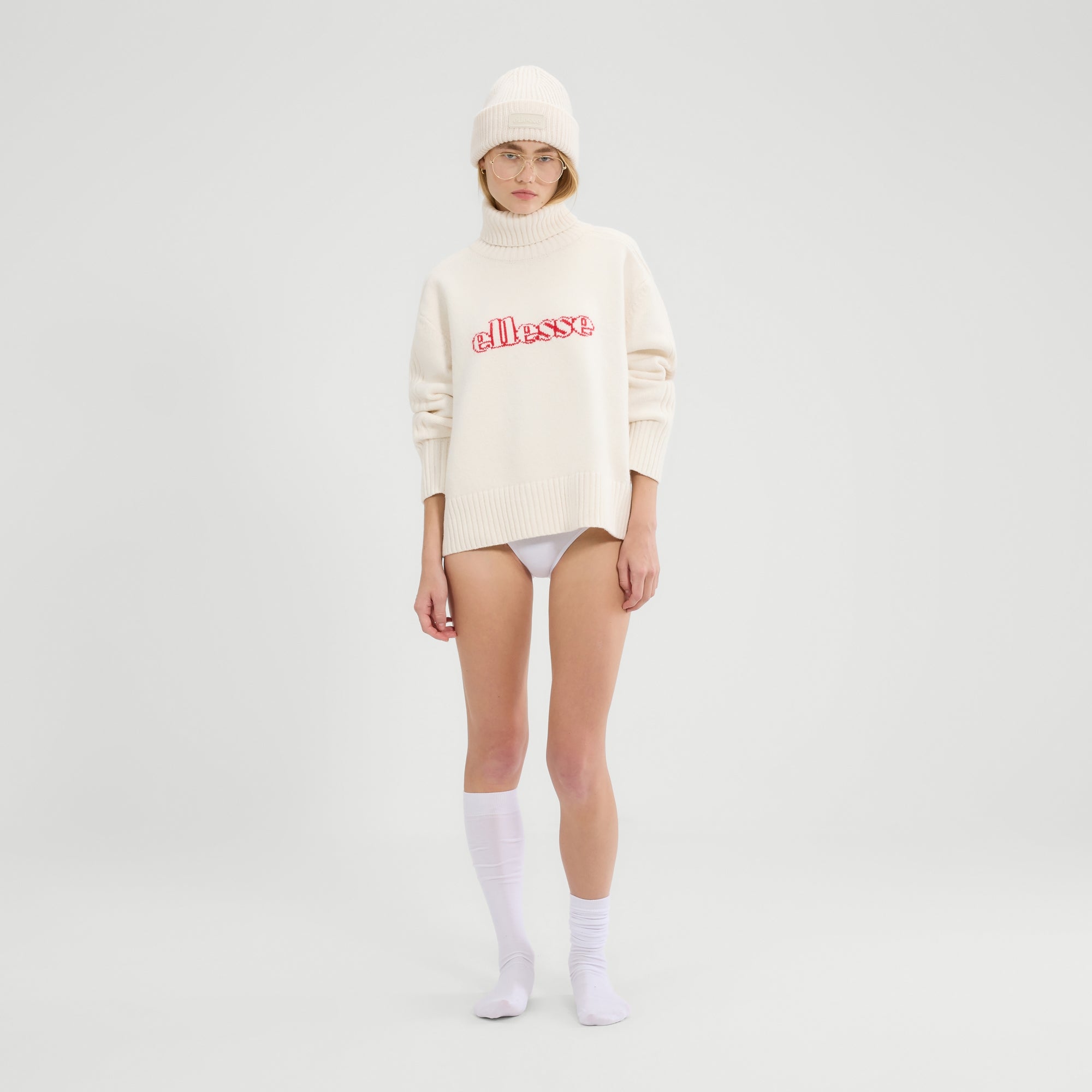 Women's Fascuno Oversized Knit Off White | ellesse UK