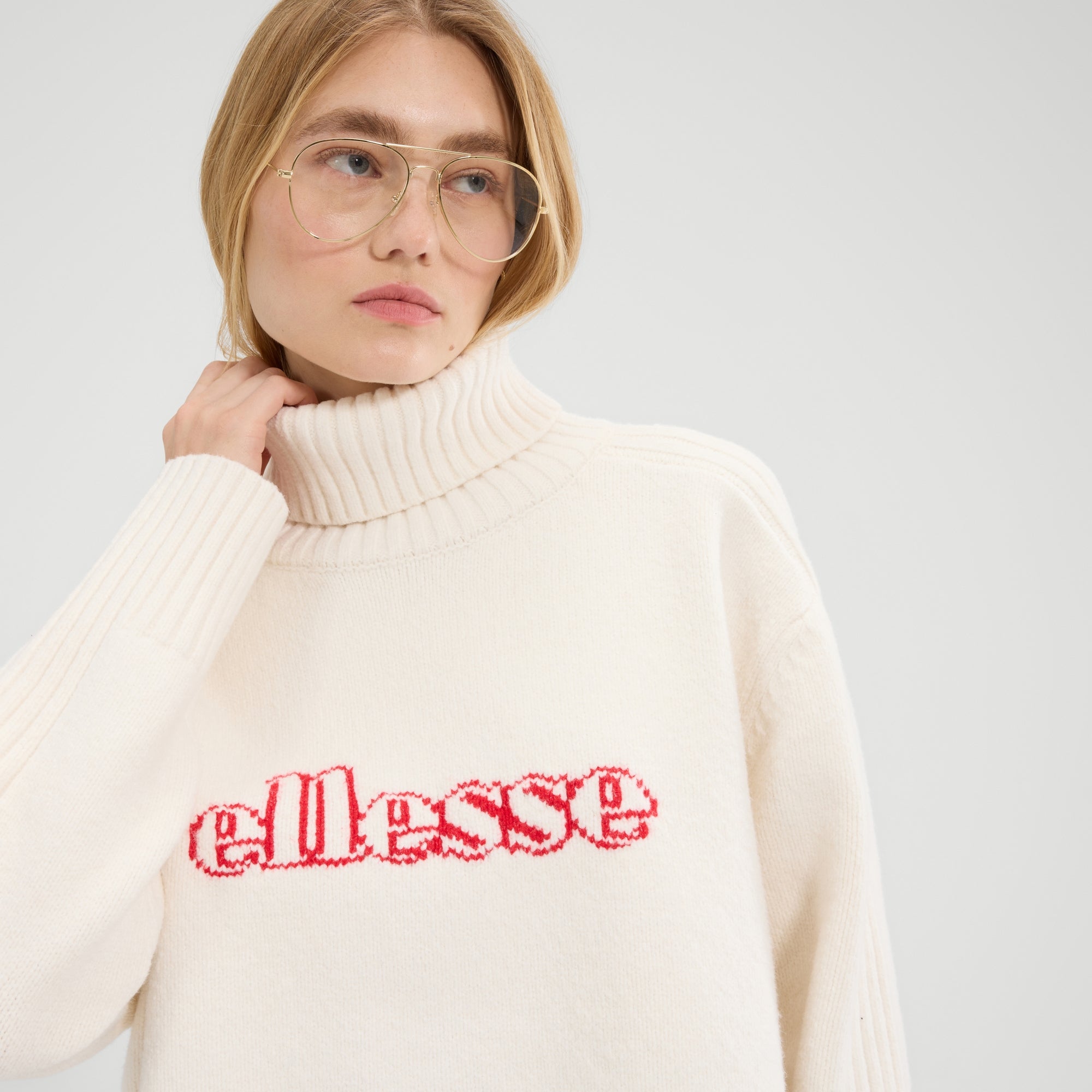 Women's Fascuno Oversized Knit Off White | ellesse UK