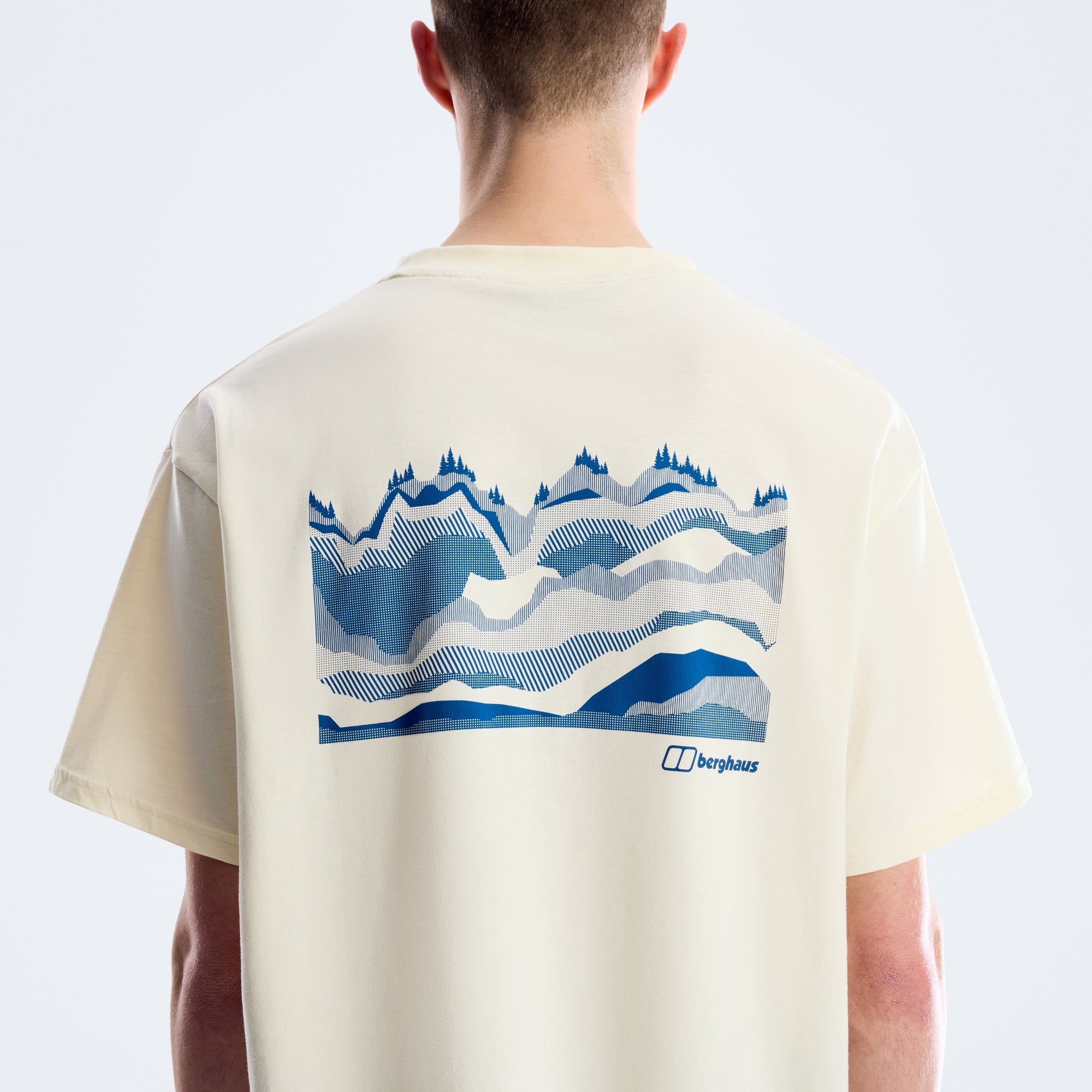 Men's Geo Mountain Tee - Light Grey
