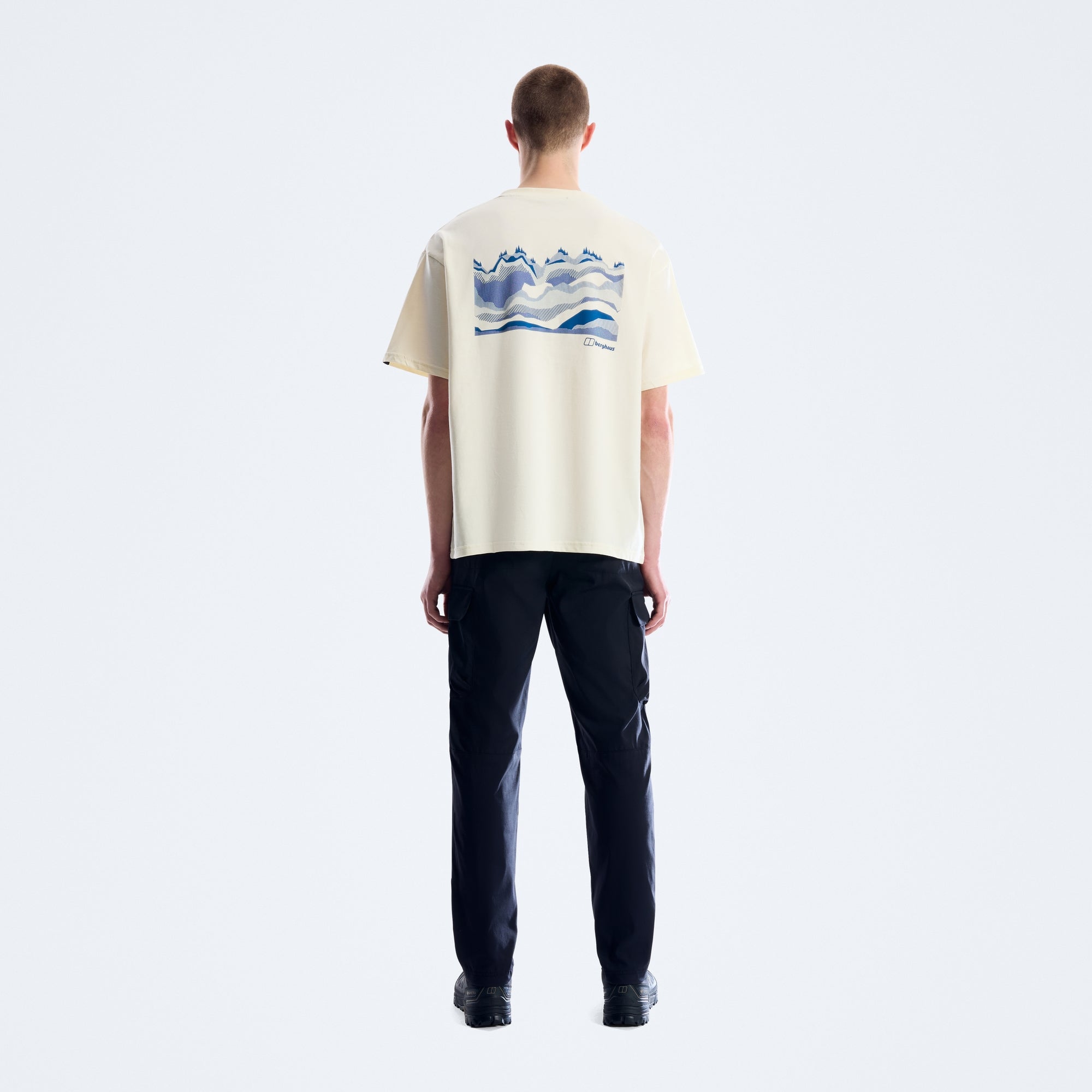 Men's Geo Mountain Tee - Light Grey