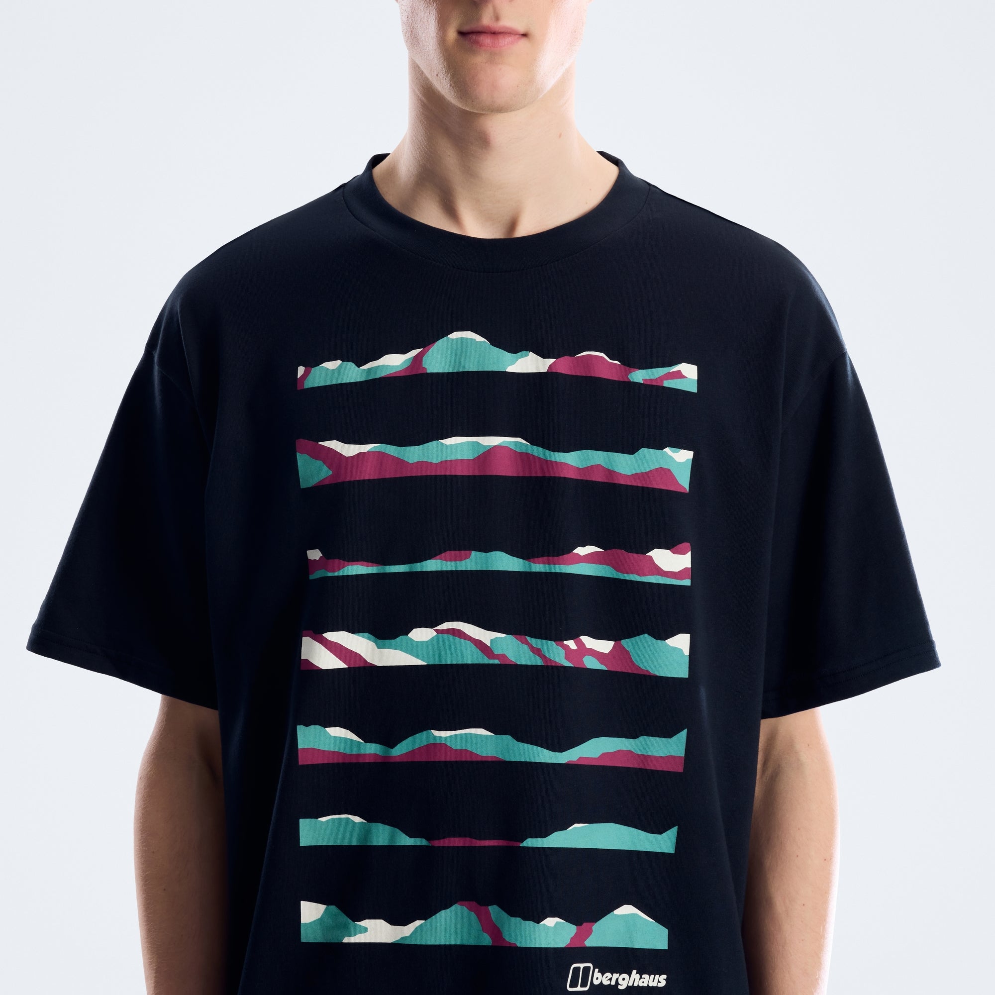 Geo Landscape Tee für Herren - Schwarz