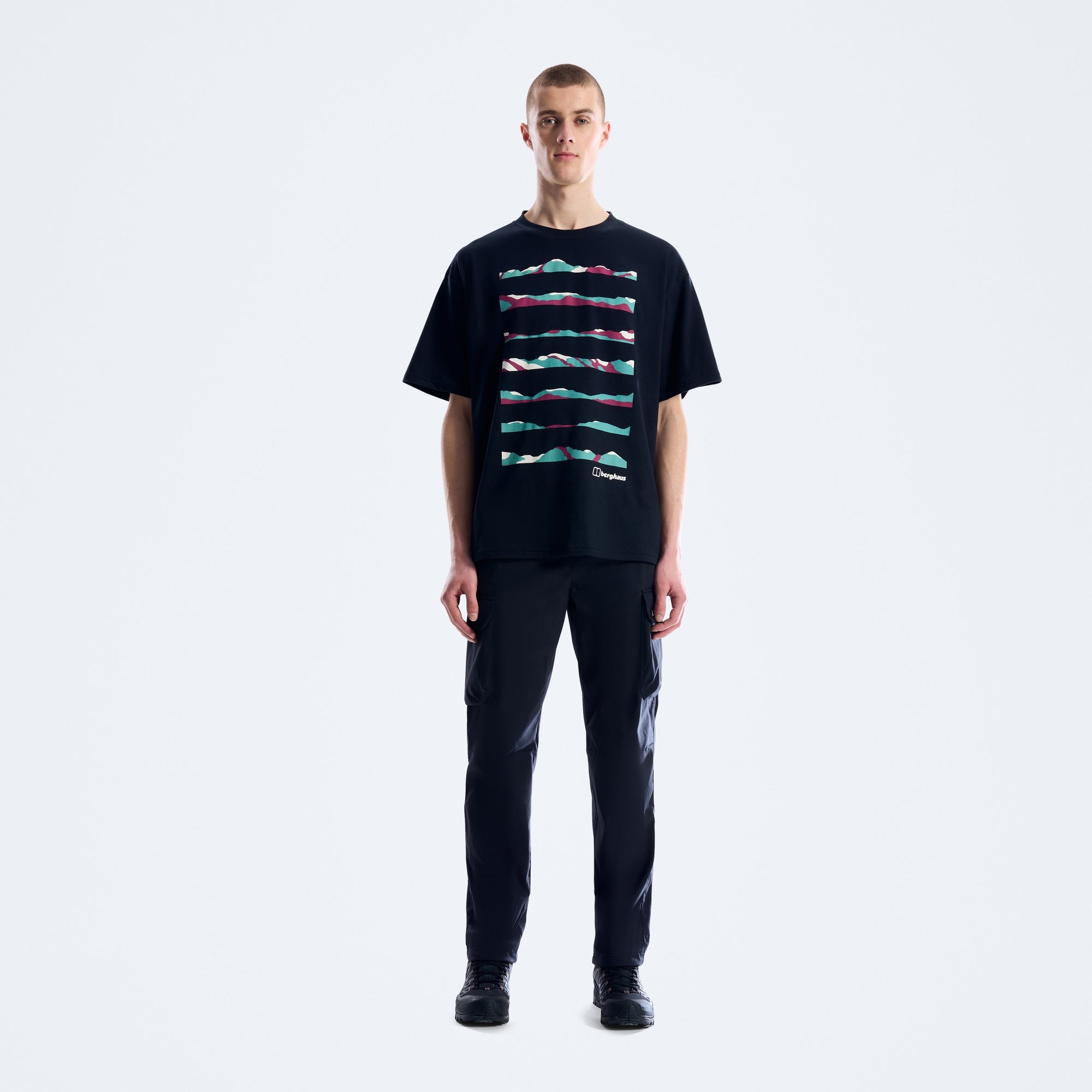 BERGHAUS GEO LANDSCAPE TEE AM BLK - S