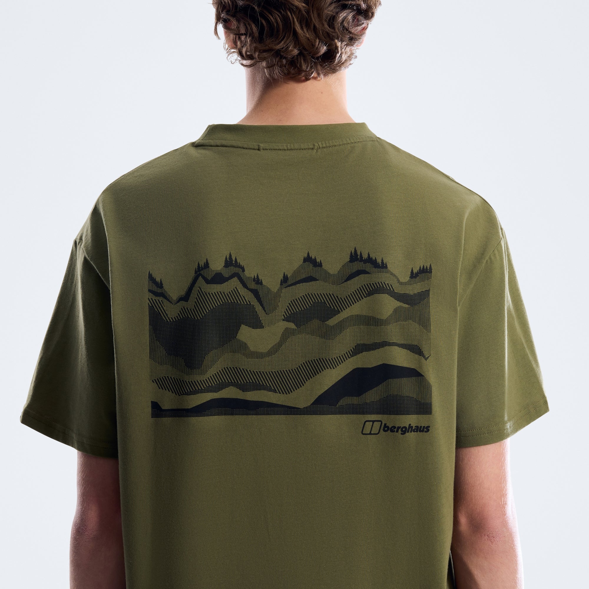 Geo Mountain Tee für Herren - DunkelGrün