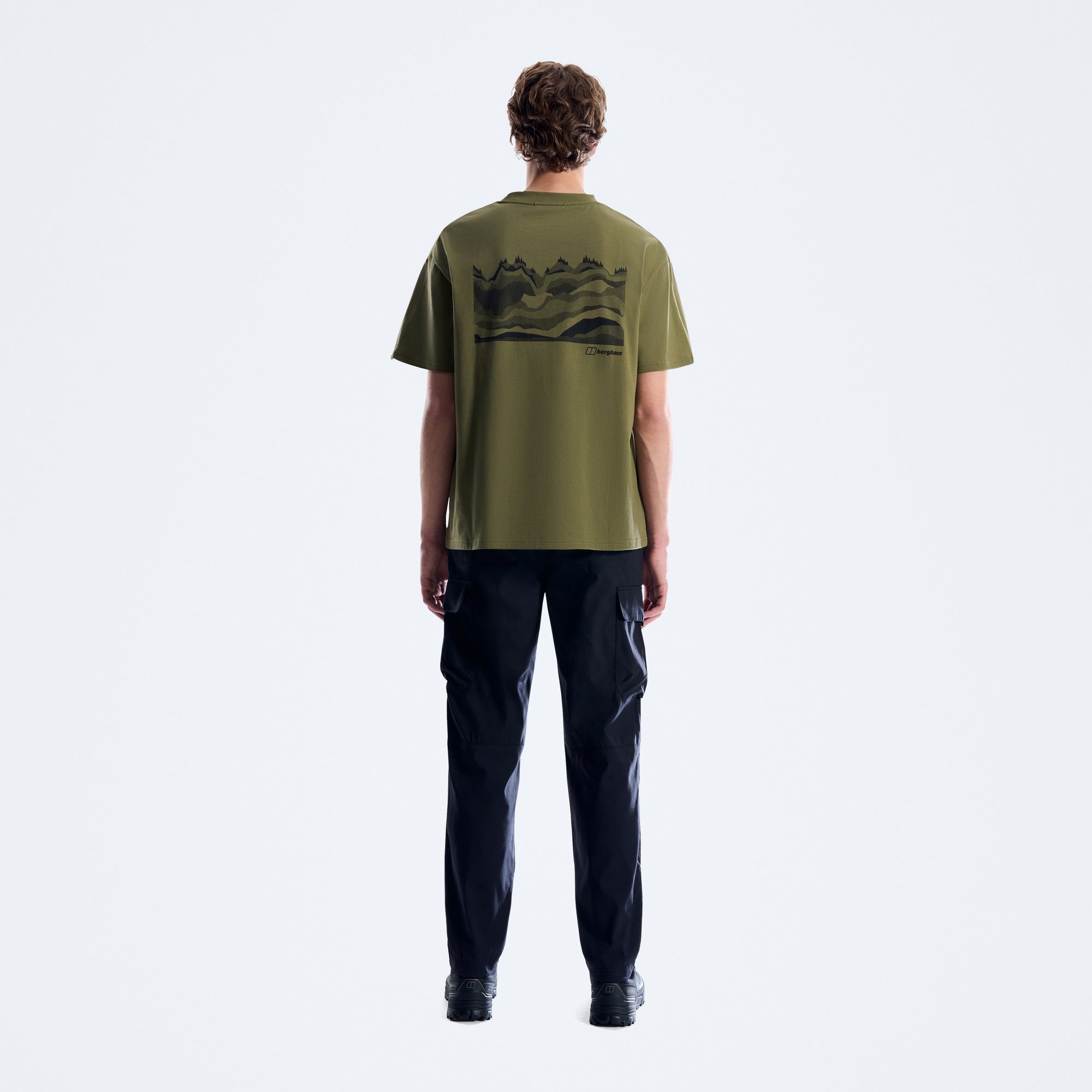 Geo Mountain Tee für Herren - DunkelGrün