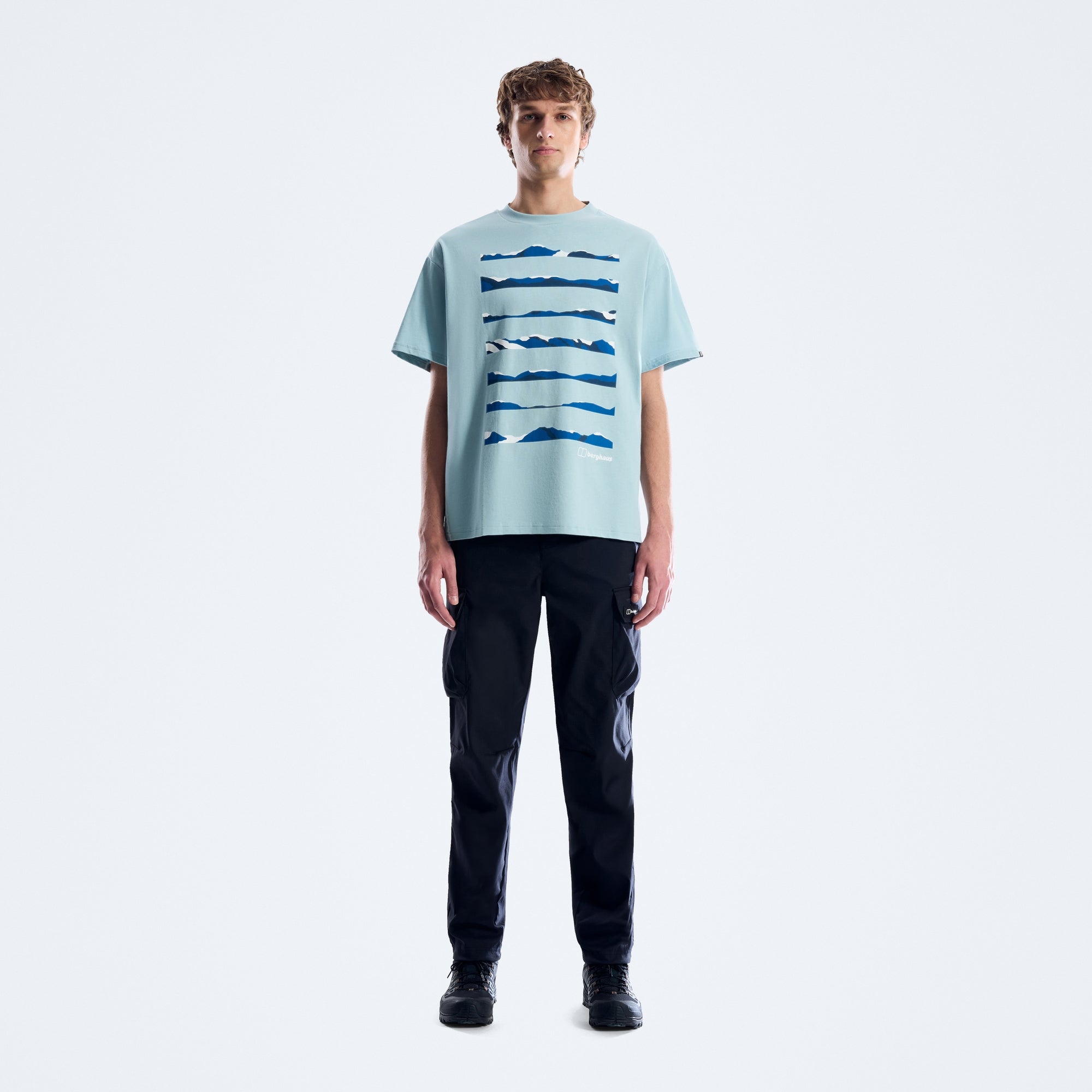 Geo Landscape Tee für Herren - HellBlau