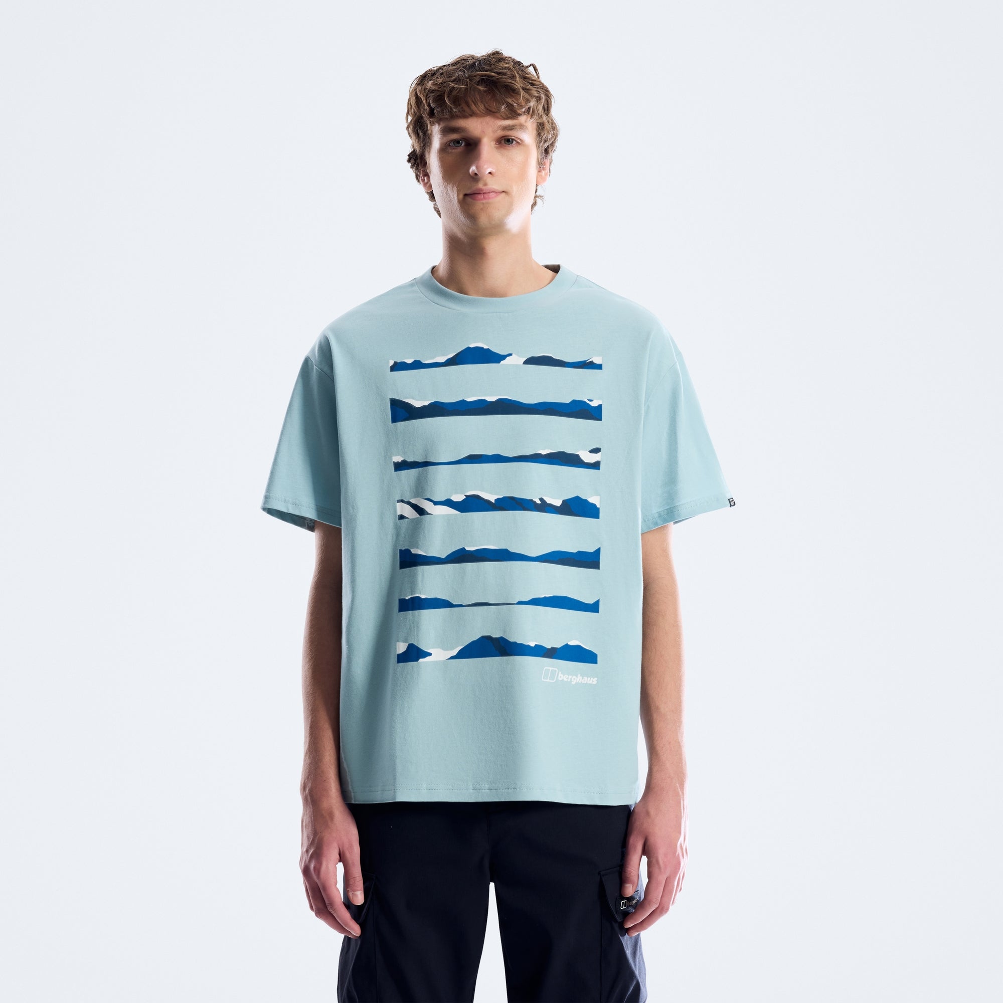 Geo Landscape Tee für Herren - HellBlau