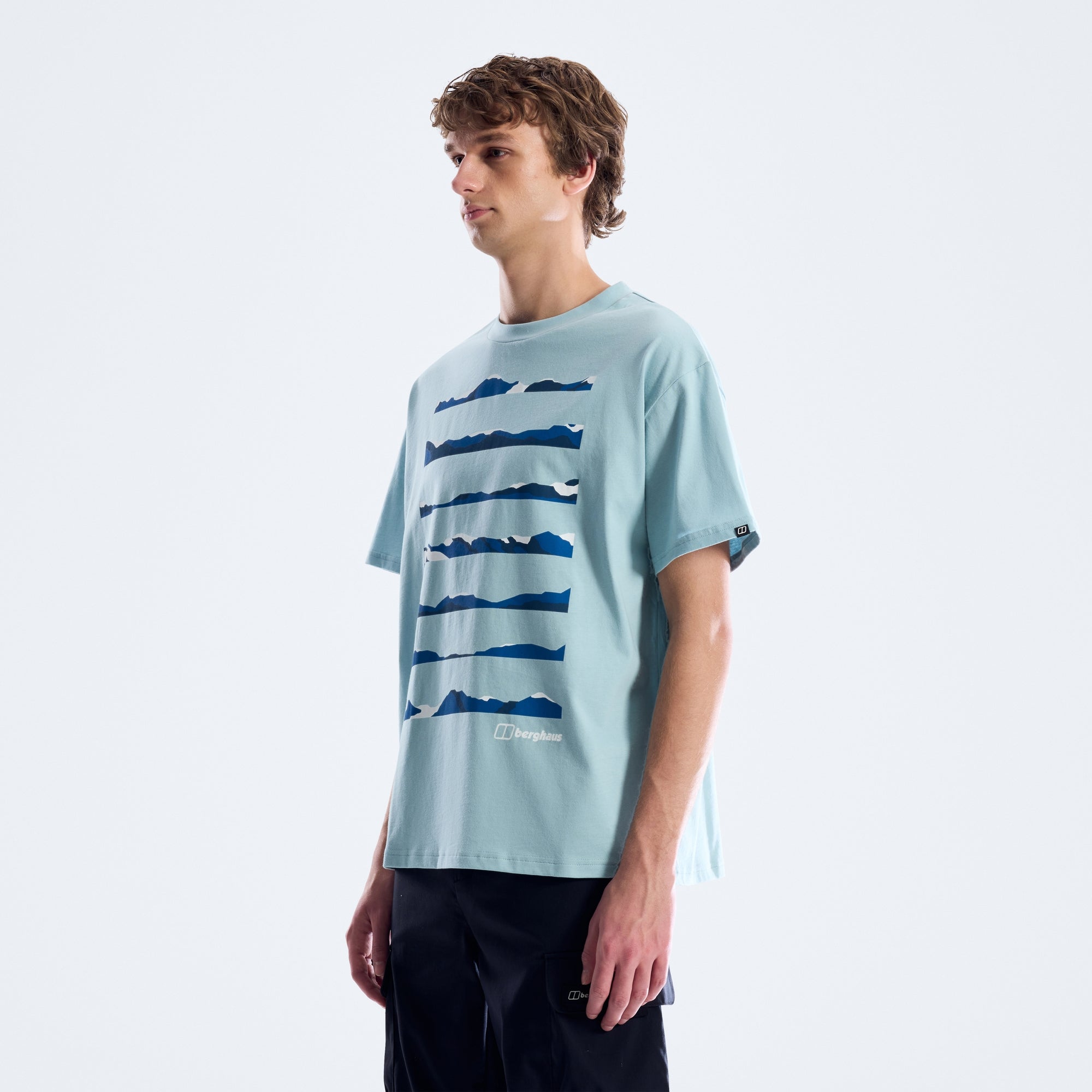 Geo Landscape Tee für Herren - HellBlau