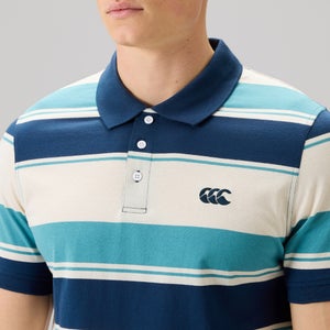 MENS FUNDAMENTALS STRIPE POLO BLUE