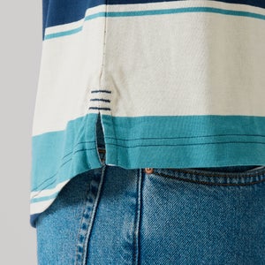 MENS FUNDAMENTALS STRIPE POLO BLUE