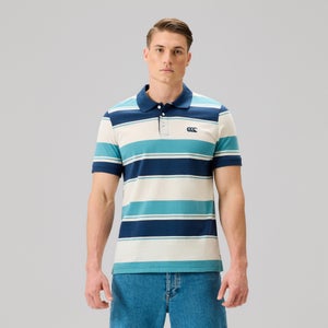MENS FUNDAMENTALS STRIPE POLO BLUE