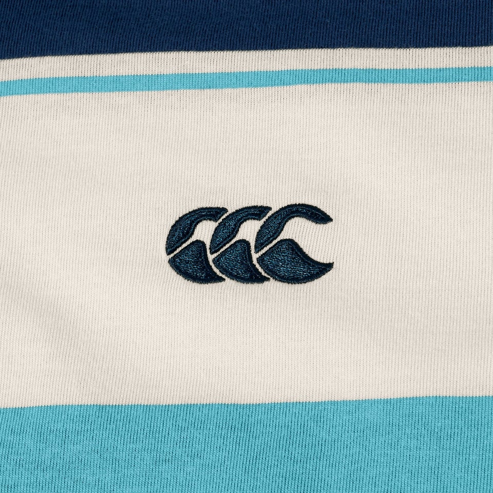 MENS FUNDAMENTALS STRIPE POLO BLUE