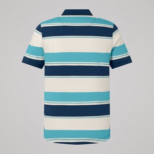 MENS FUNDAMENTALS STRIPE POLO BLUE