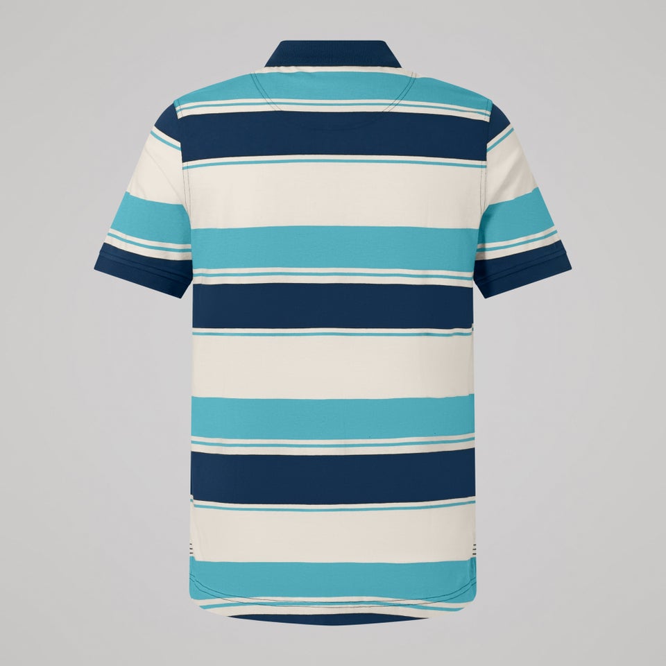 MENS FUNDAMENTALS STRIPE POLO BLUE