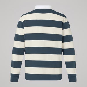 Mens Fundamentals Yarn Stripe Rugby Jersey Grey