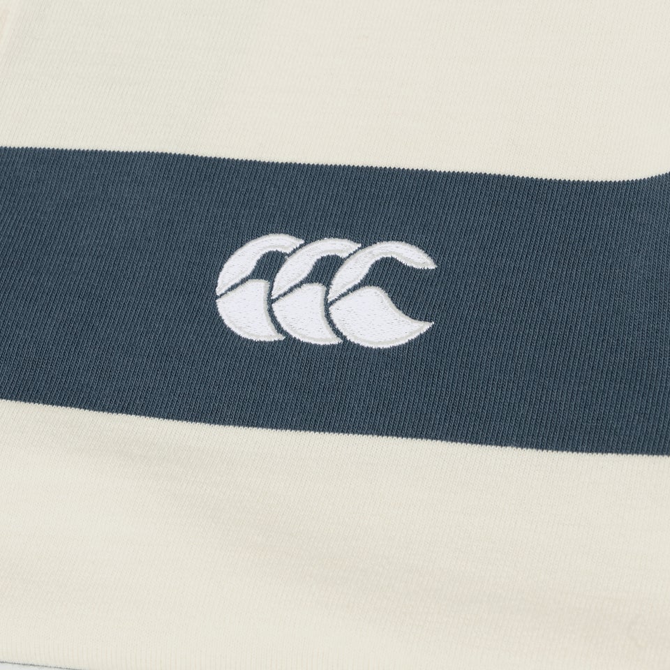 Mens Fundamentals Yarn Stripe Rugby Jersey Grey