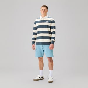 Mens Fundamentals Yarn Stripe Rugby Jersey Grey