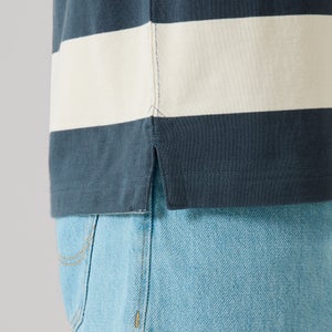 Mens Fundamentals Yarn Stripe Rugby Jersey Grey