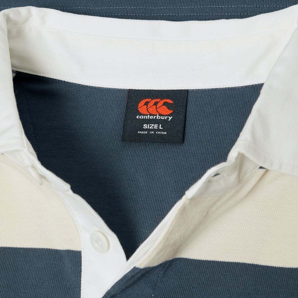 Mens Fundamentals Yarn Stripe Rugby Jersey Grey