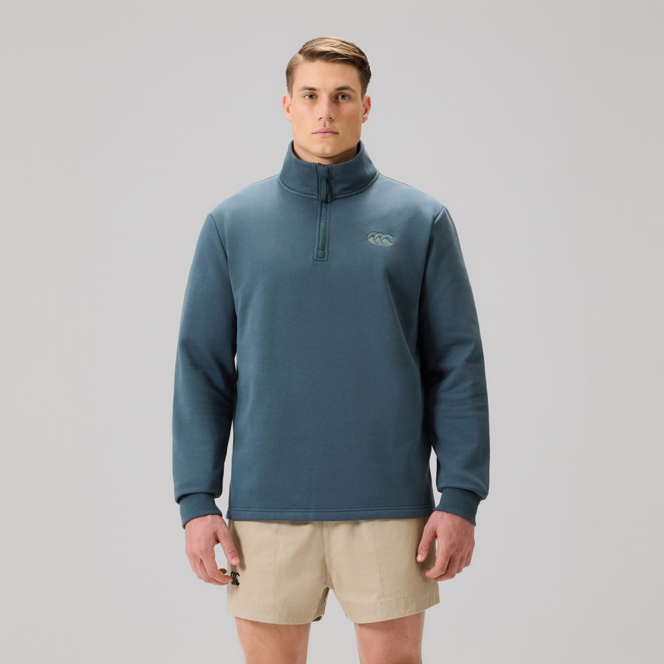 MENS FUNDAMENTALS QUARTER-ZIP SWEATER BLUE