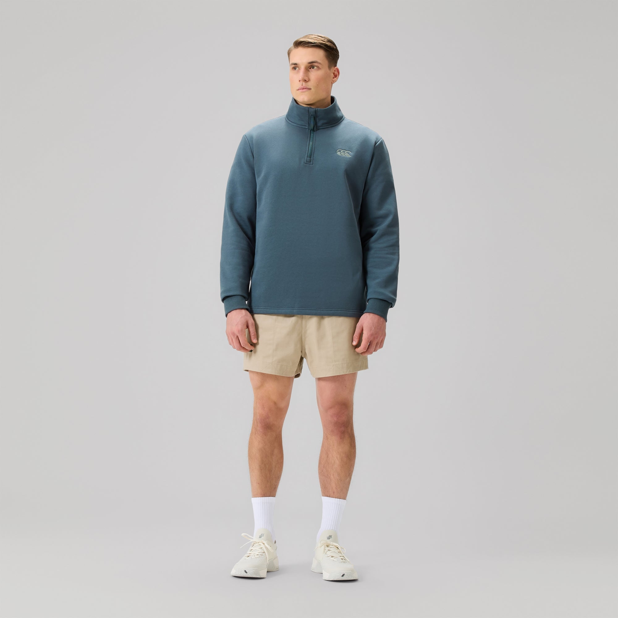 Mens Fundamentals 1/4 Zip Sweatshirt Grey | Canterbury