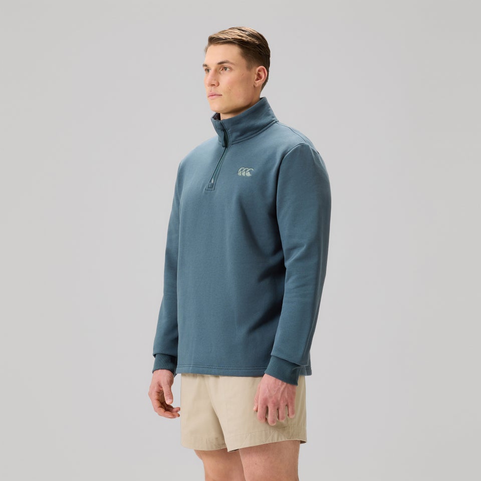 MENS FUNDAMENTALS QUARTER-ZIP SWEATER BLUE