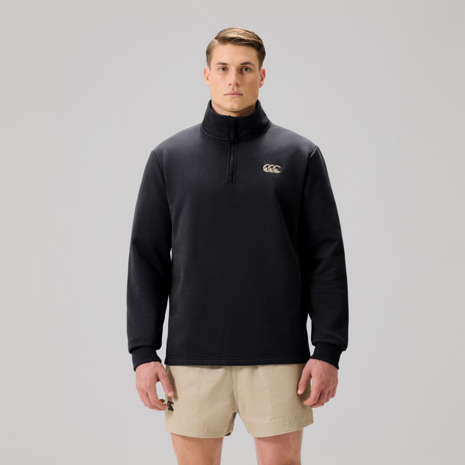 MENS FUNDAMENTALS QUARTER-ZIP SWEATER BLACK