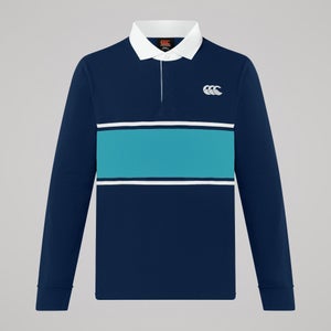 Mens Fundamentals Stripe Rugby Jersey Blue