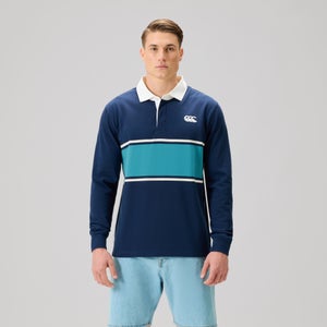 Mens Fundamentals Stripe Rugby Jersey Blue
