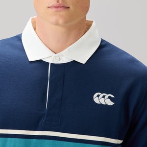 Mens Fundamentals Stripe Rugby Jersey Blue