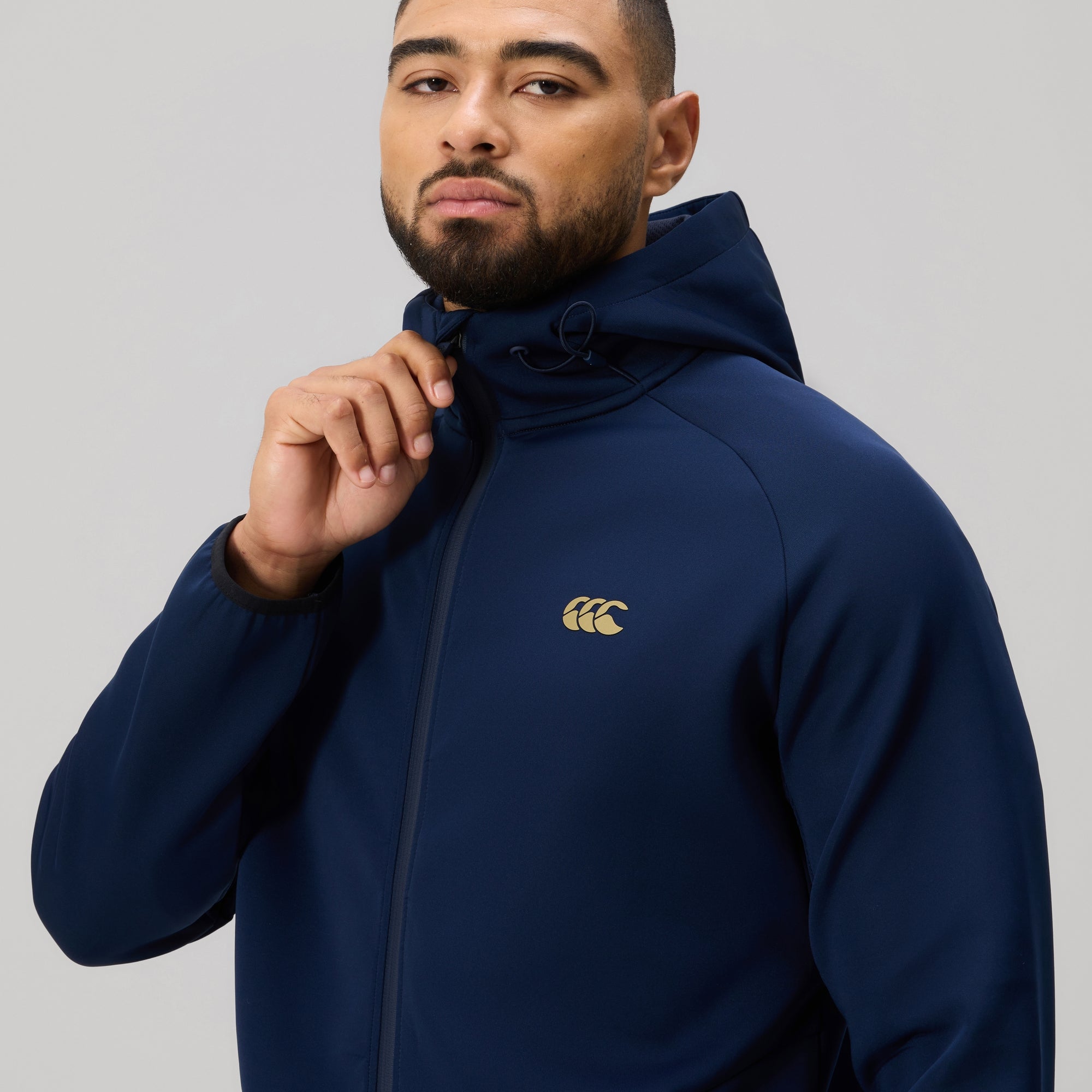 Mens Everest Full Zip Hoodie Blue | Canterbury