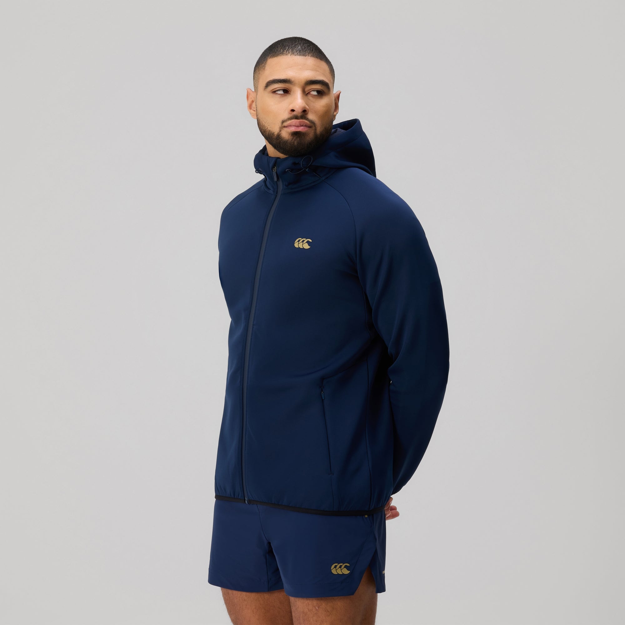 canterbury フード付き ウォームアップウェア ネイビー Lサイズ canterbury ウォームアップパンツ L ネイビー - メルカリ