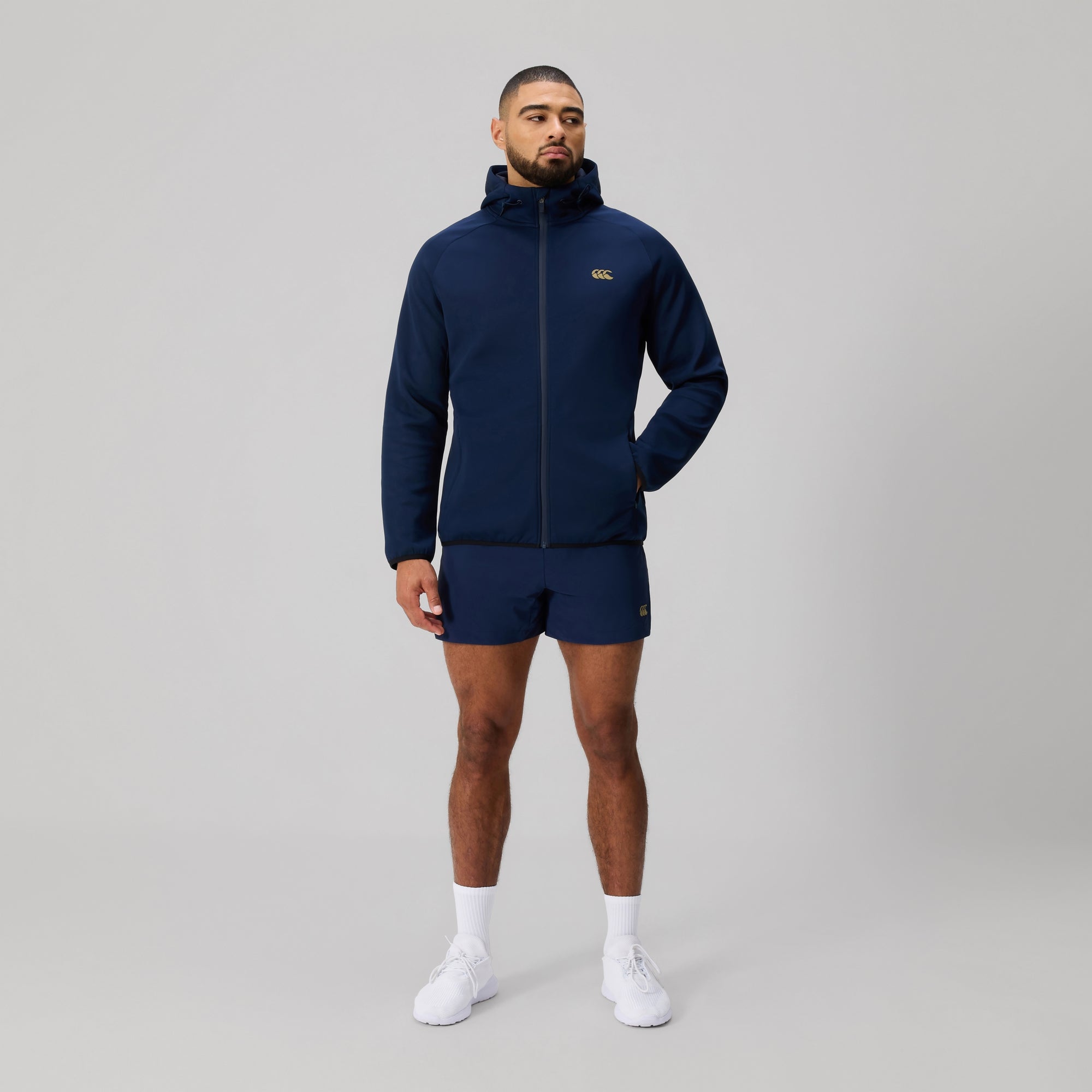 Mens Everest Full Zip Hoodie Blue | Canterbury
