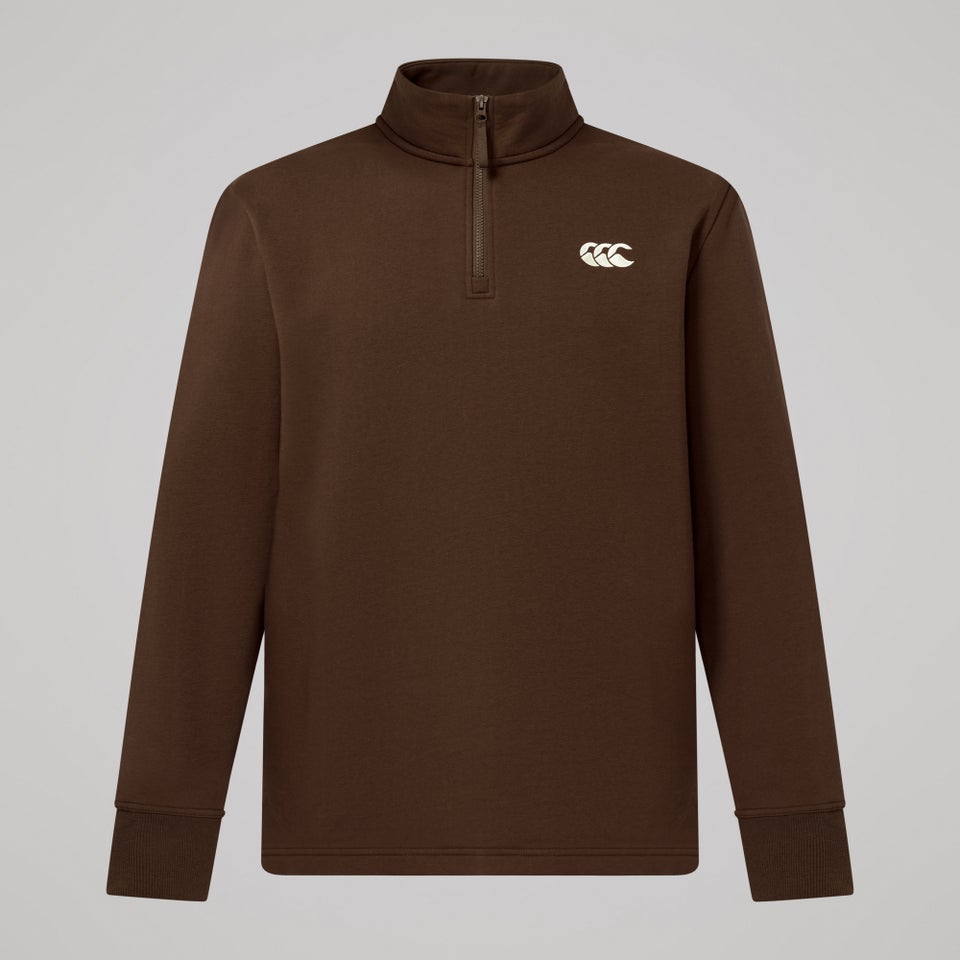 MENS FUNDAMENTALS QUARTER-ZIP SWEATER BROWN