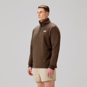 MENS FUNDAMENTALS QUARTER-ZIP SWEATER BROWN