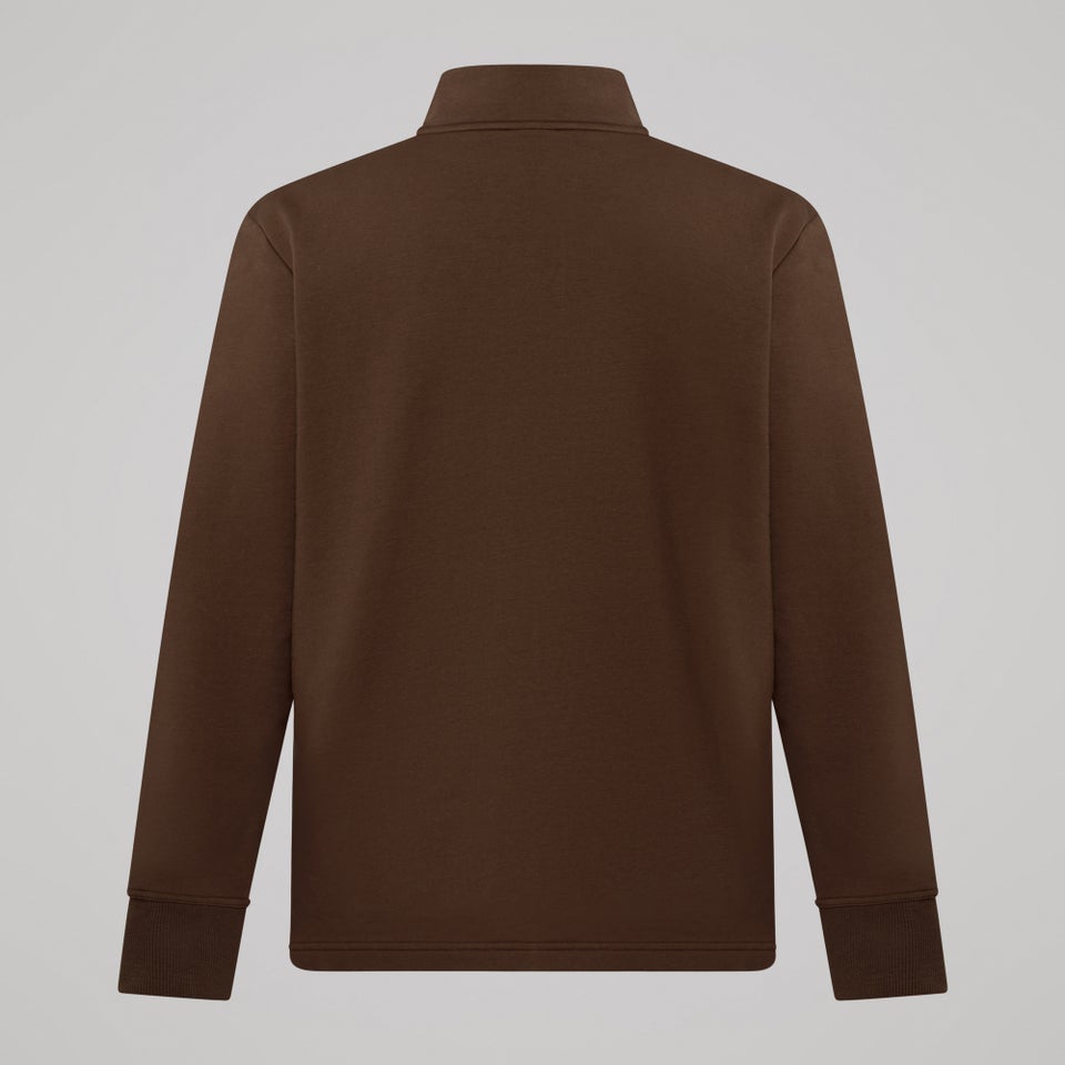 MENS FUNDAMENTALS QUARTER-ZIP SWEATER BROWN