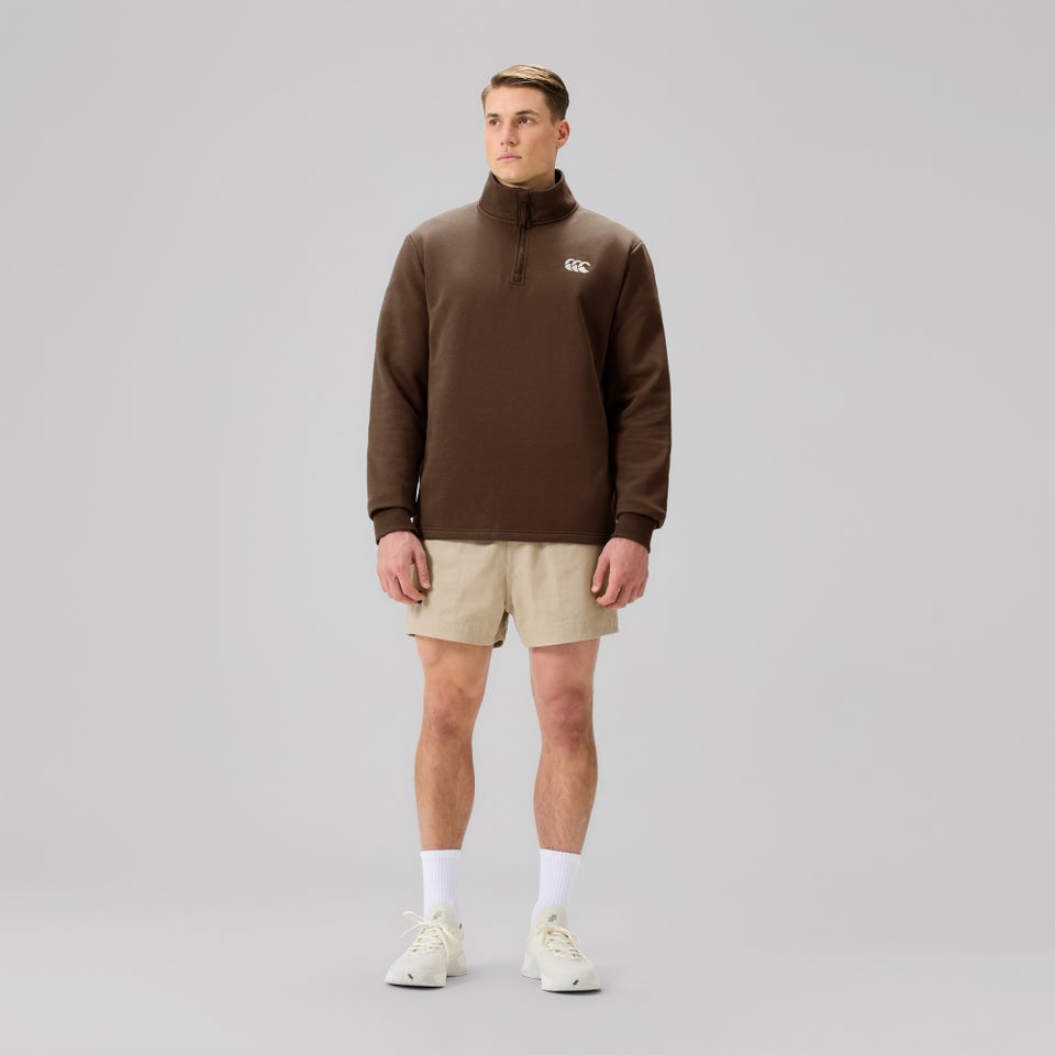 MENS FUNDAMENTALS QUARTER-ZIP SWEATER BROWN