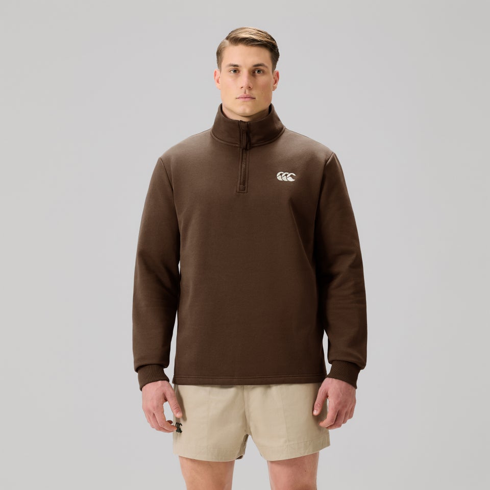 MENS FUNDAMENTALS QUARTER-ZIP SWEATER BROWN