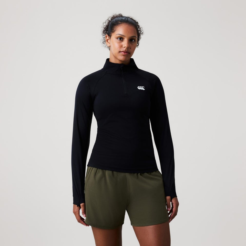 WOMENS TEMPO+ QUARTER-ZIP BLACK