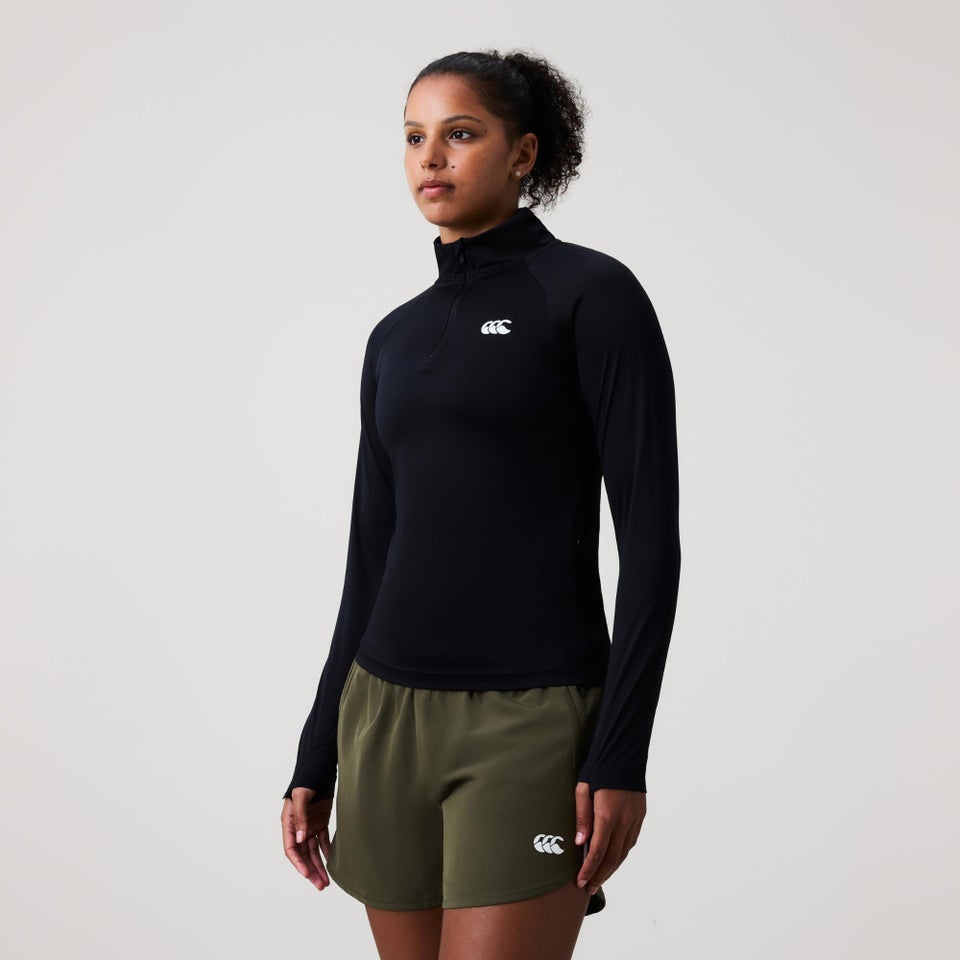 WOMENS TEMPO+ QUARTER-ZIP BLACK