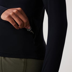WOMENS TEMPO+ QUARTER-ZIP BLACK