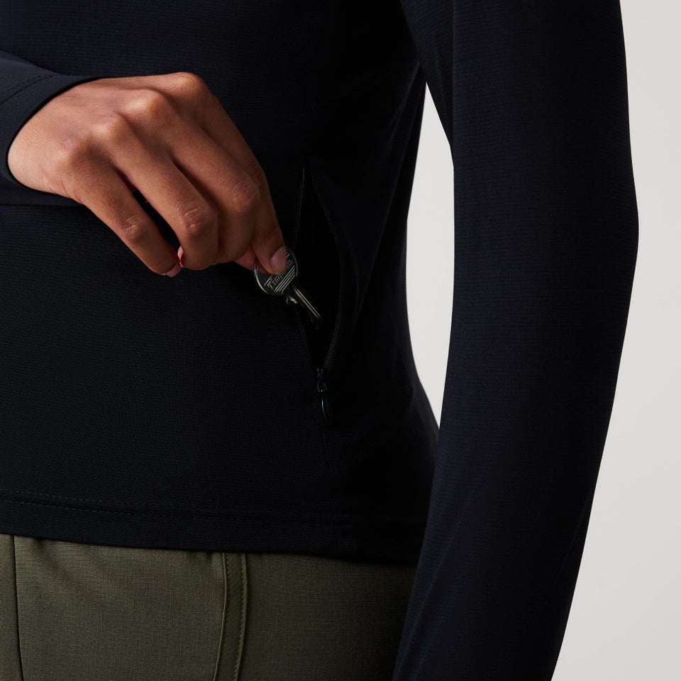 WOMENS TEMPO+ QUARTER-ZIP BLACK