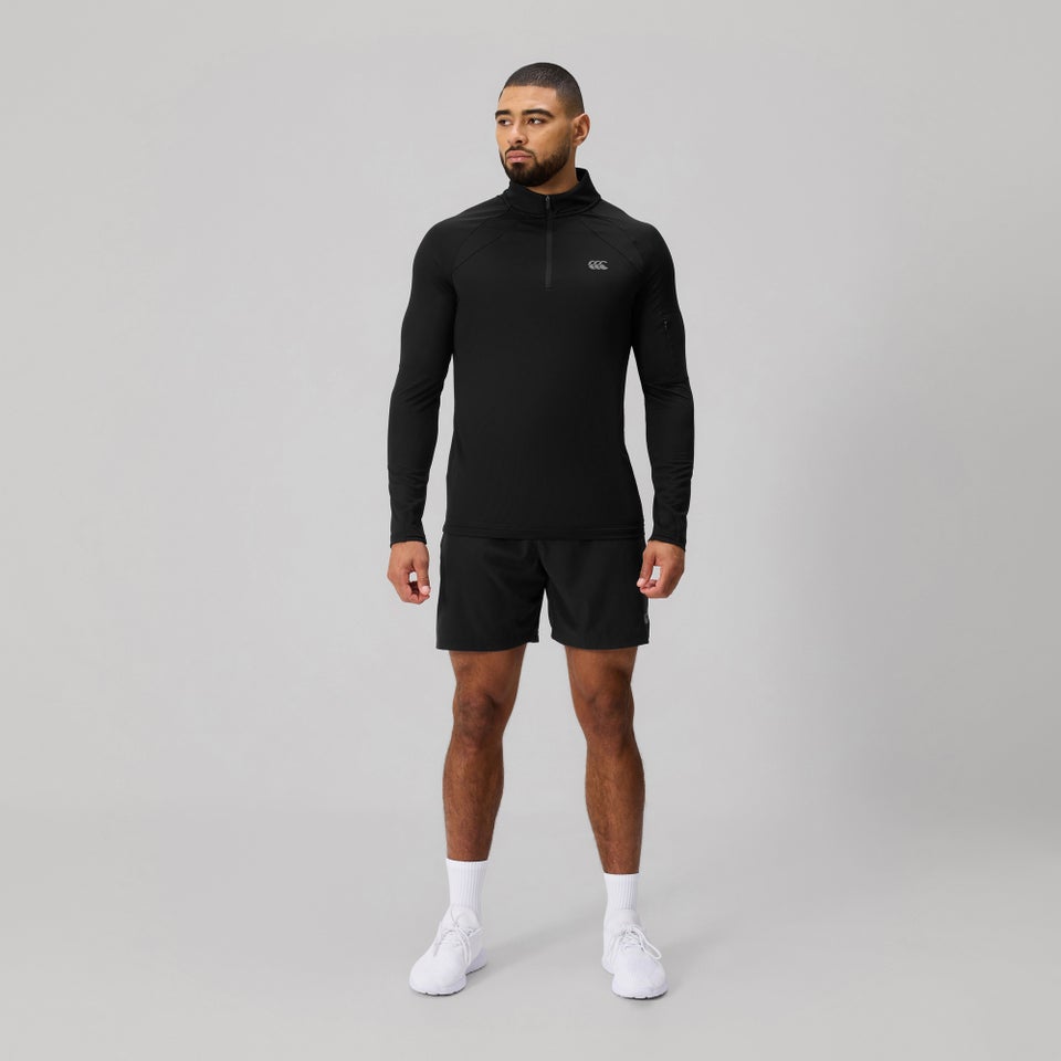 Mens Tempo 1/4 Zip Tee Black