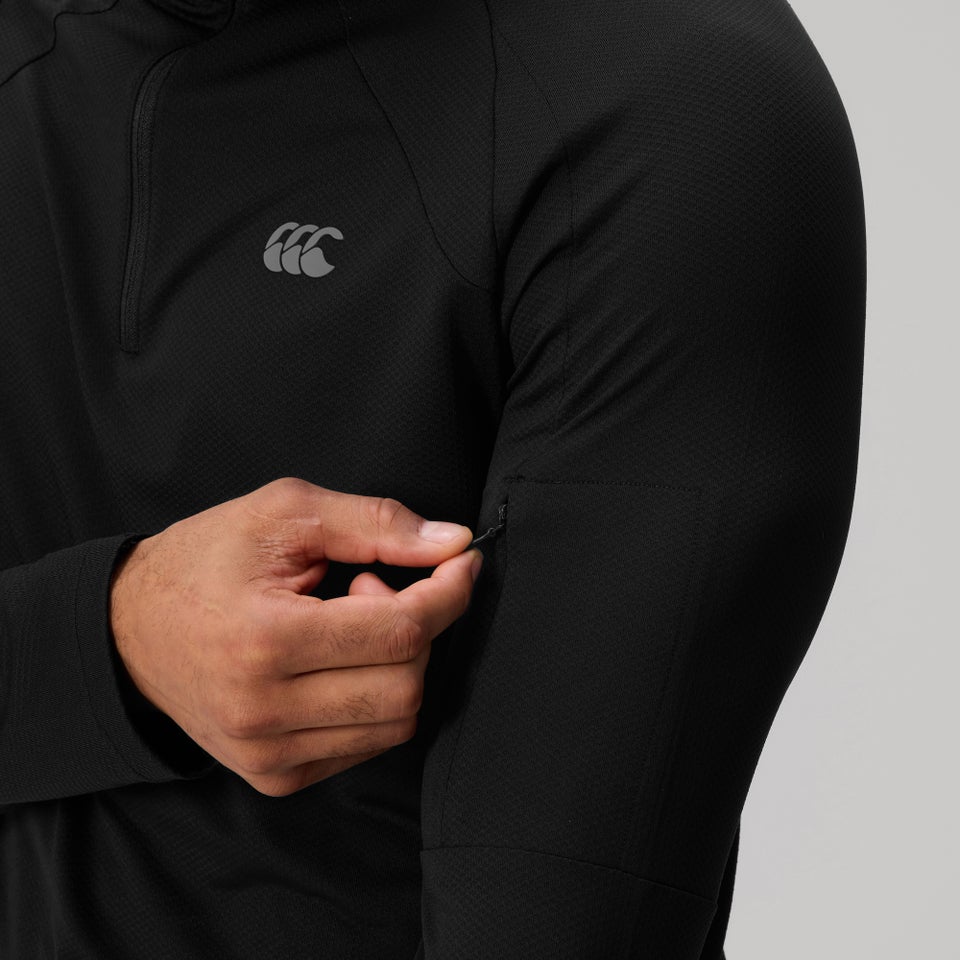 Mens Tempo 1/4 Zip Tee Black