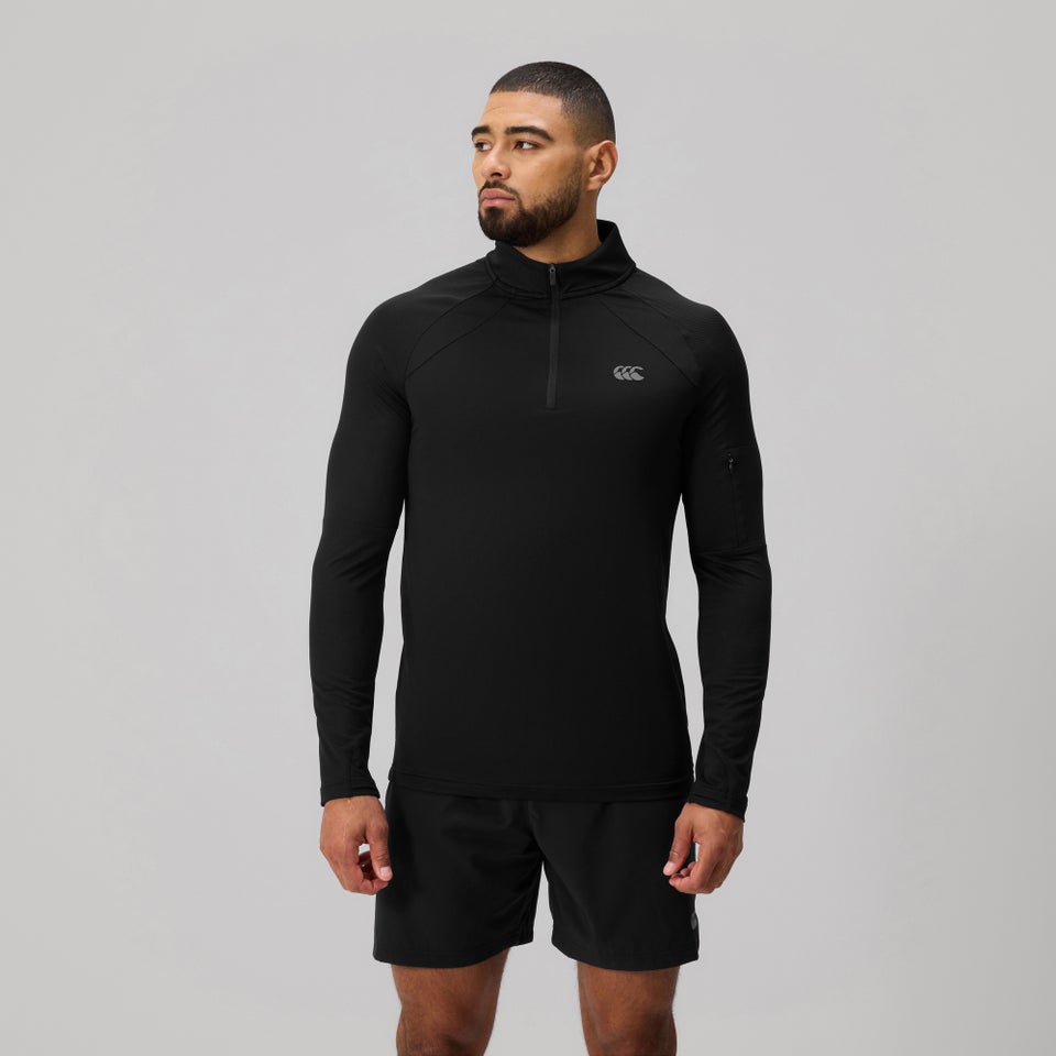 Mens Tempo 1/4 Zip Tee Black