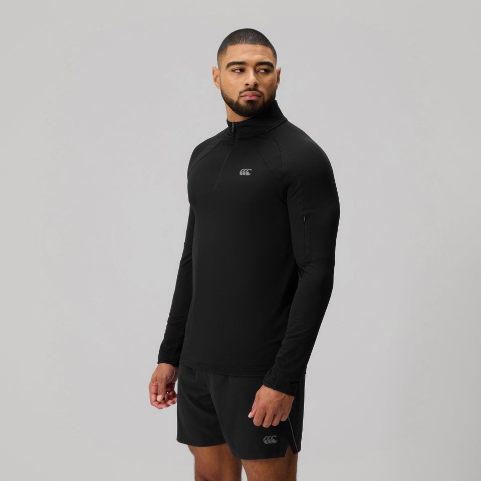 Mens Tempo 1/4 Zip Tee Black