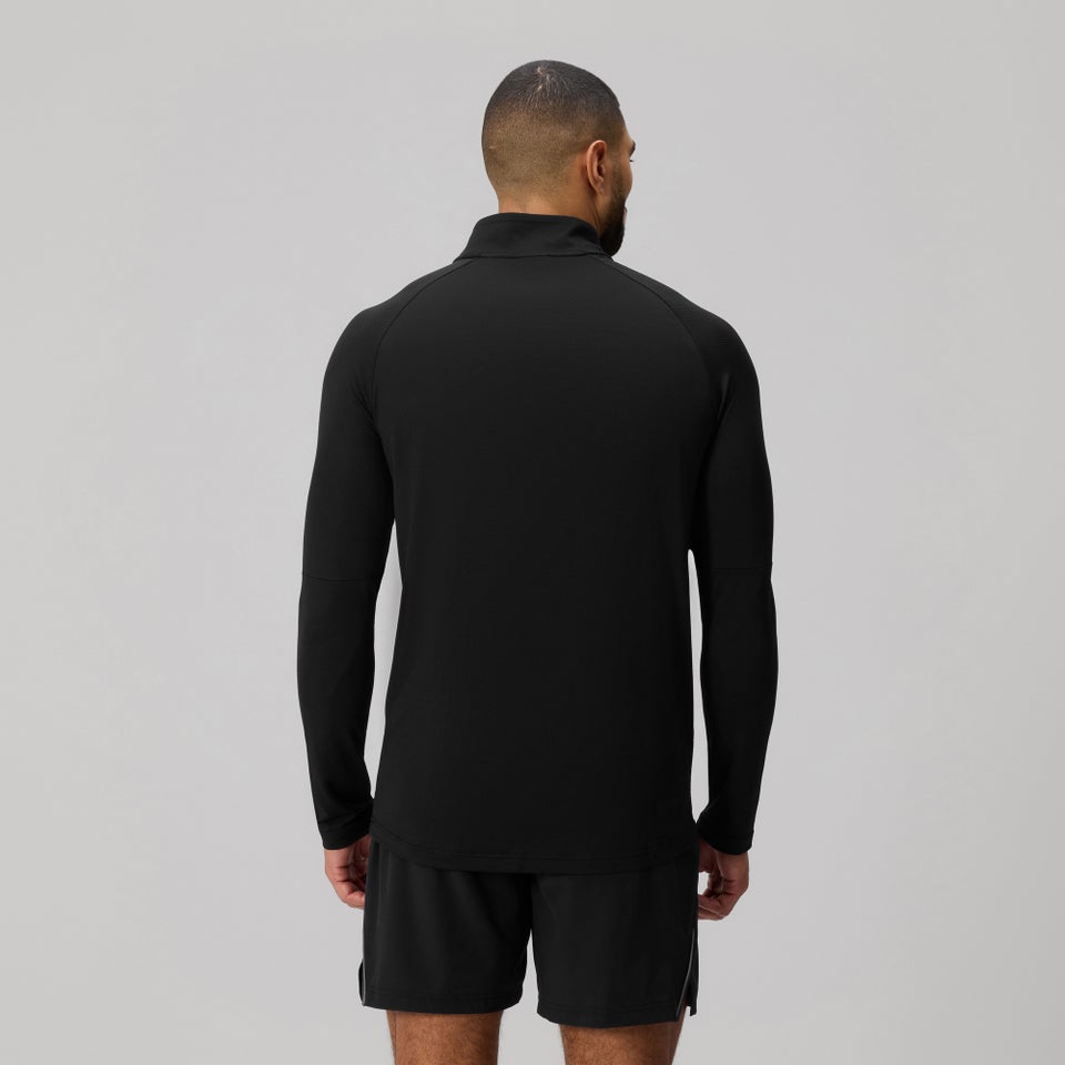 Mens Tempo 1/4 Zip Tee Black